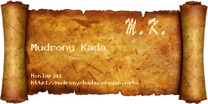 Mudrony Kada névjegykártya